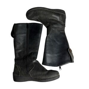 Duluth Trading Co Women's Andina 63501 Grey Leather Tall Boot SZ 7 M Equestrian